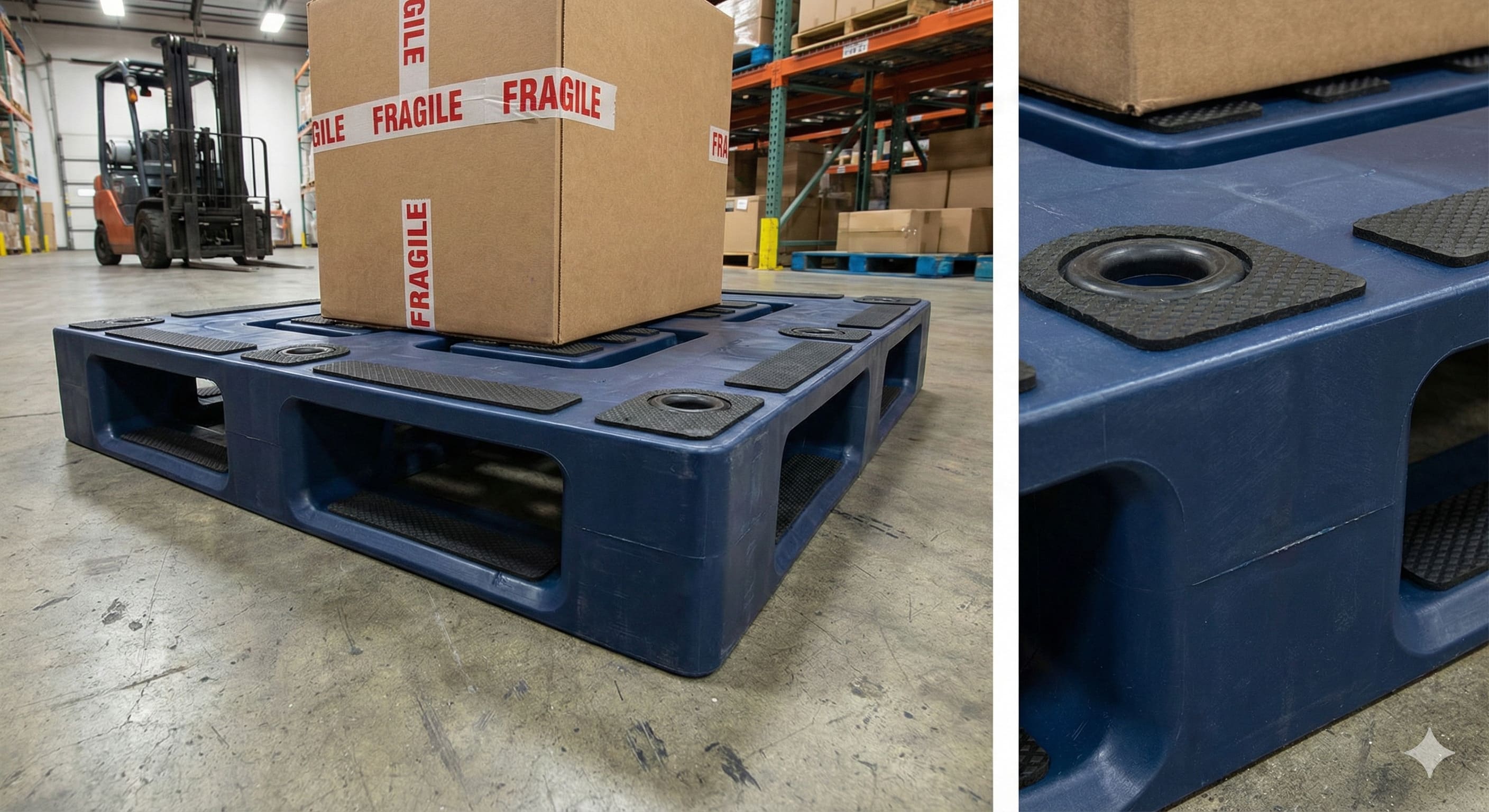 Mencegah Barang Merosot: Pentingnya Fitur Anti-Slip (Rubber) pada Pallet Plastik