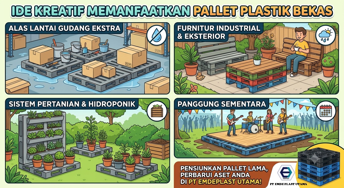 Ide Kreatif Memanfaatkan Pallet Plastik Bekas Selain Didaur Ulang (Scrap)