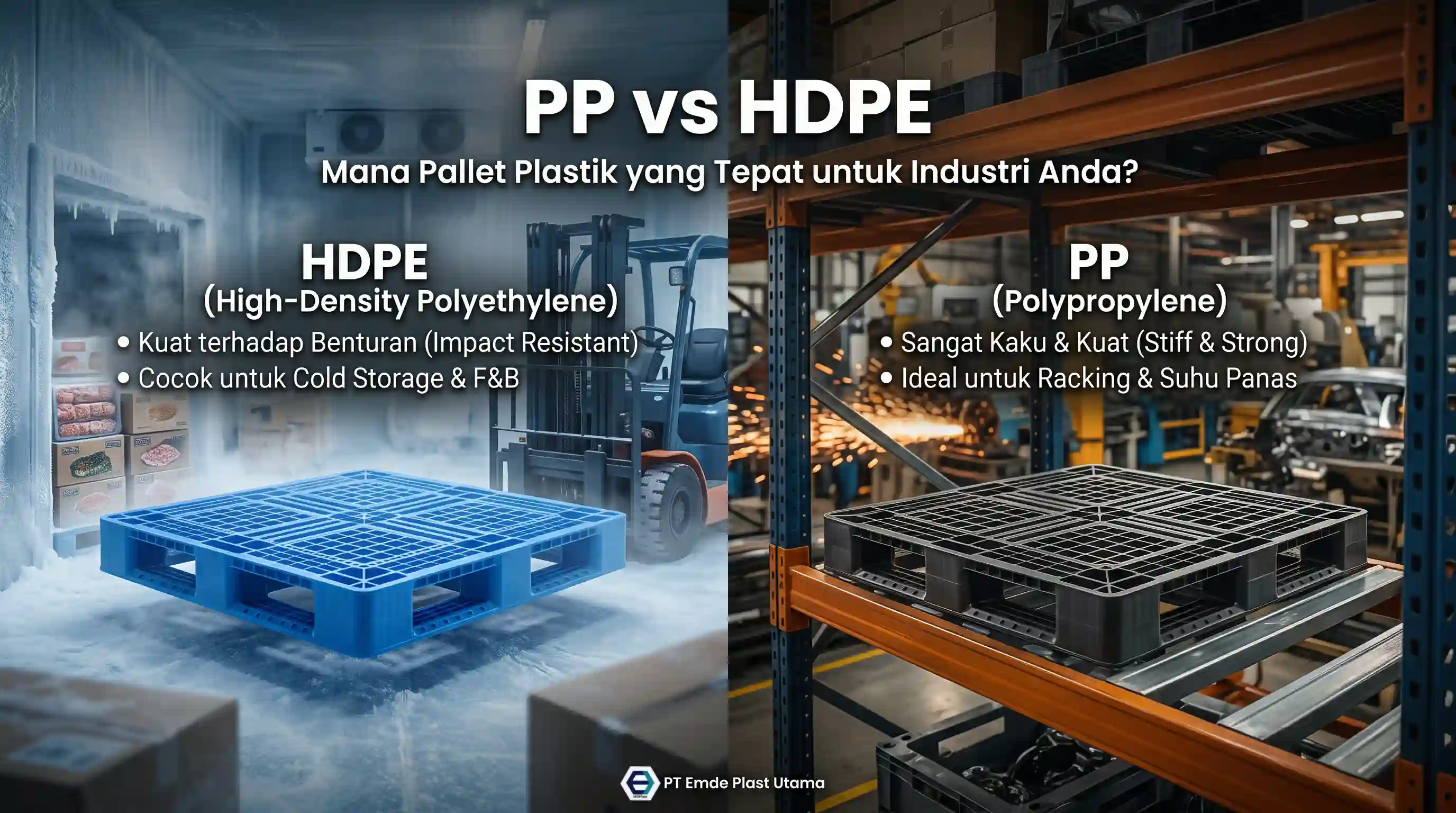 Memilih Material Pallet Plastik: Perbedaan PP dan HDPE untuk Industri Anda