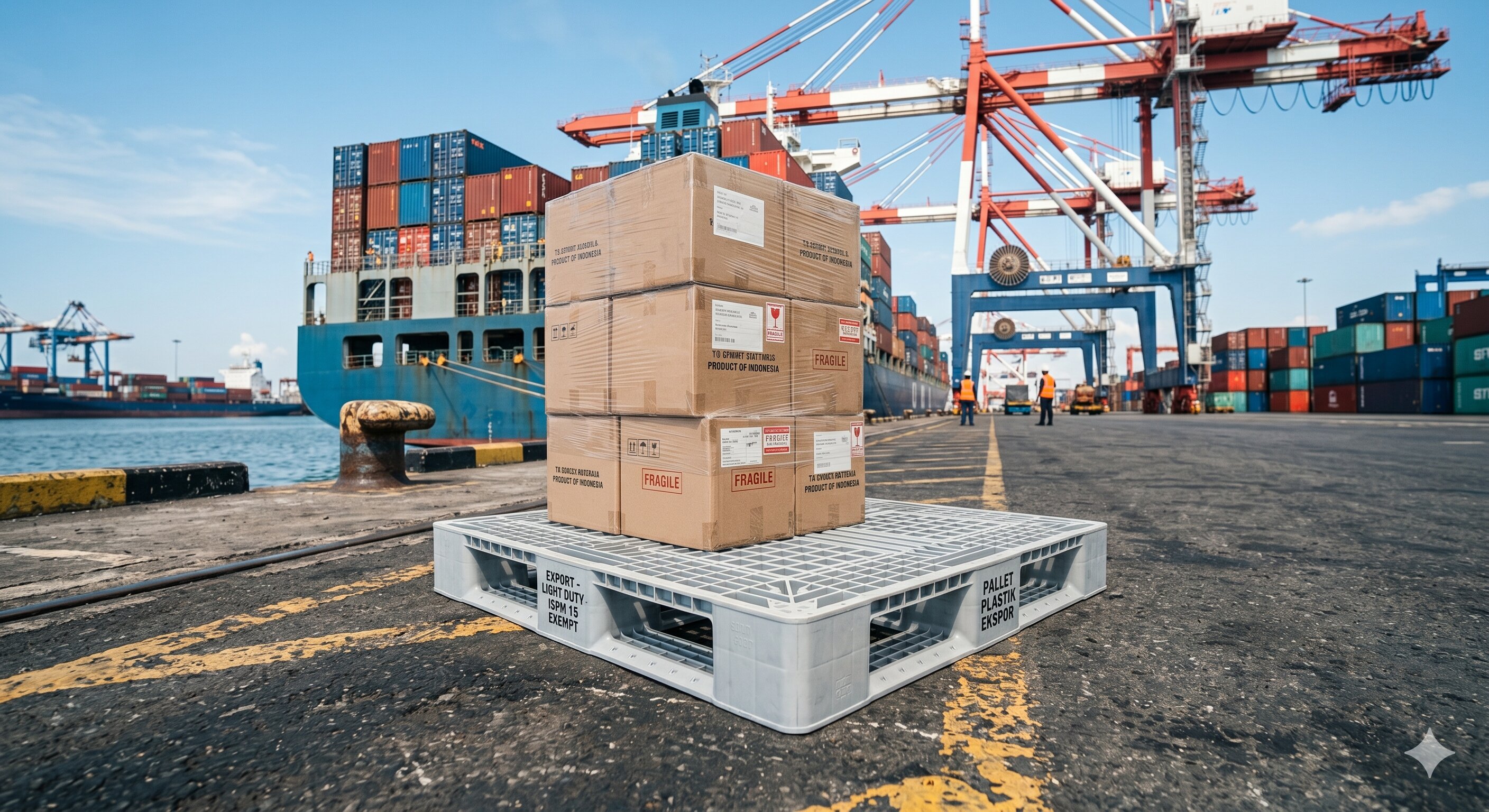 Pallet Plastik Ekspor Ringan Murah Bebas ISPM-15